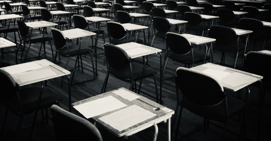 Empty Examination desks